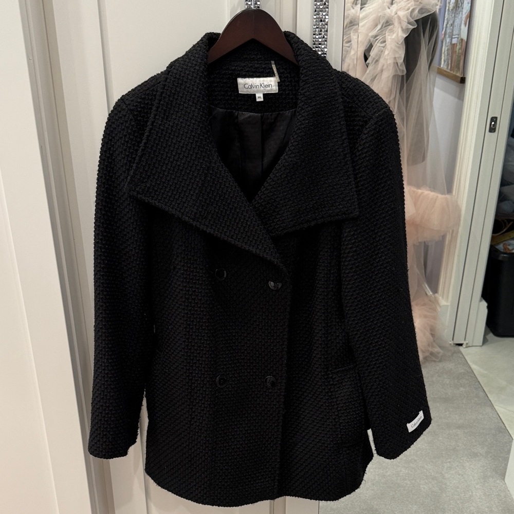 Calvin Klein Women's Black Pea Coat
